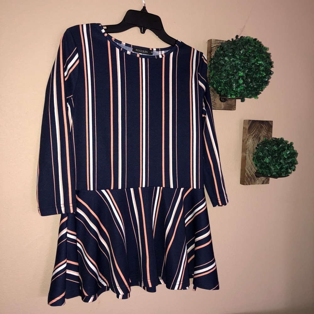 Nuggles Peplum Navy & Coral Top